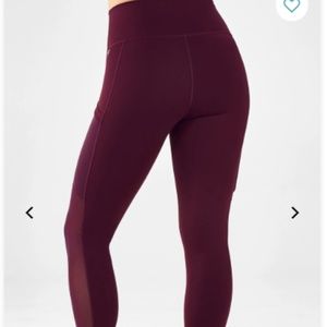Burgundy fabletics mesh pocket Mila leggings